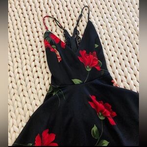 Floral Romper with lace open back size small